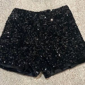 High-Waisted Sequin Shorts